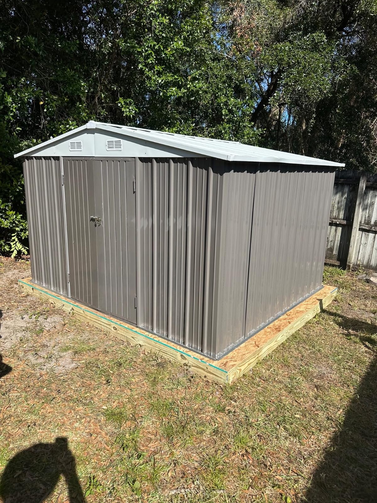 Devoko 10x12 FT Outdoor Storage Shed, Brown customer photo 2