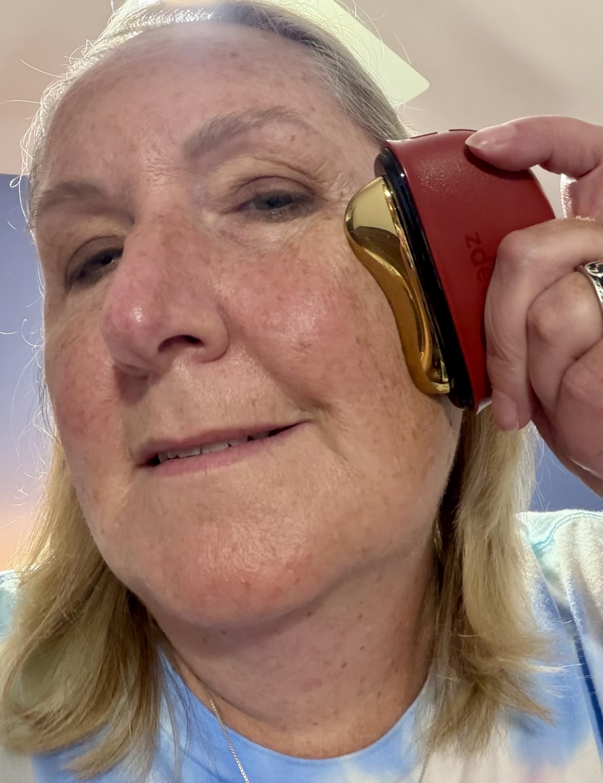 ZDEER GS5 Electric Heated Gua Sha Tool, Red Light Face Massager, Pink customer photo 2