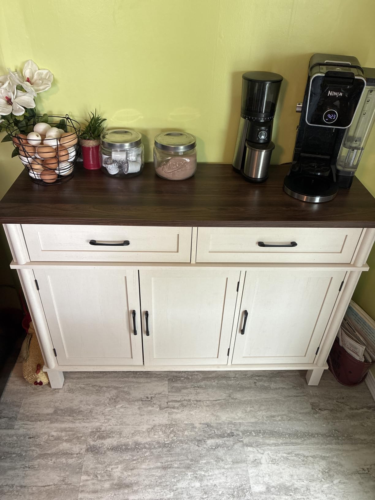 ONBRILL 48 Inch Buffet Cabinet with Storage, Brown customer photo 1