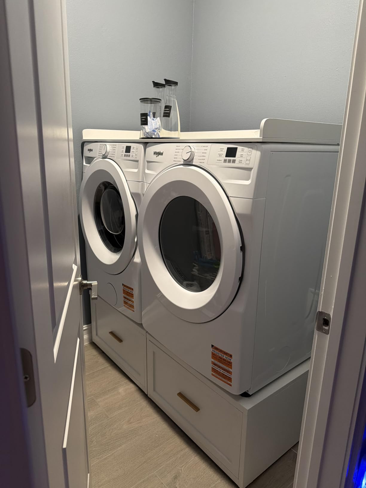 2 Pack Laundry Pedestal Heavy Duty Metal Washer and Dryer Pedestals, 16