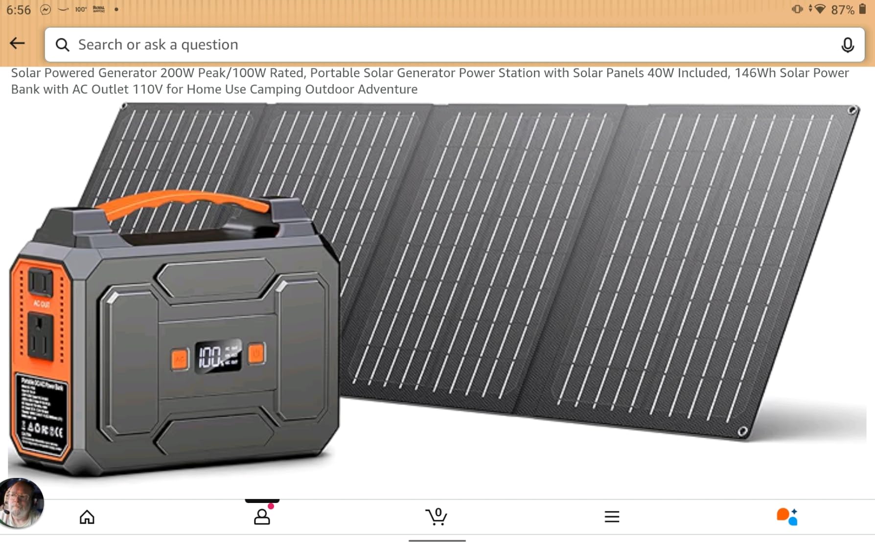 Solar Powered Generator 100W, Portable Power Station with Solar Panels 40W customer photo 2