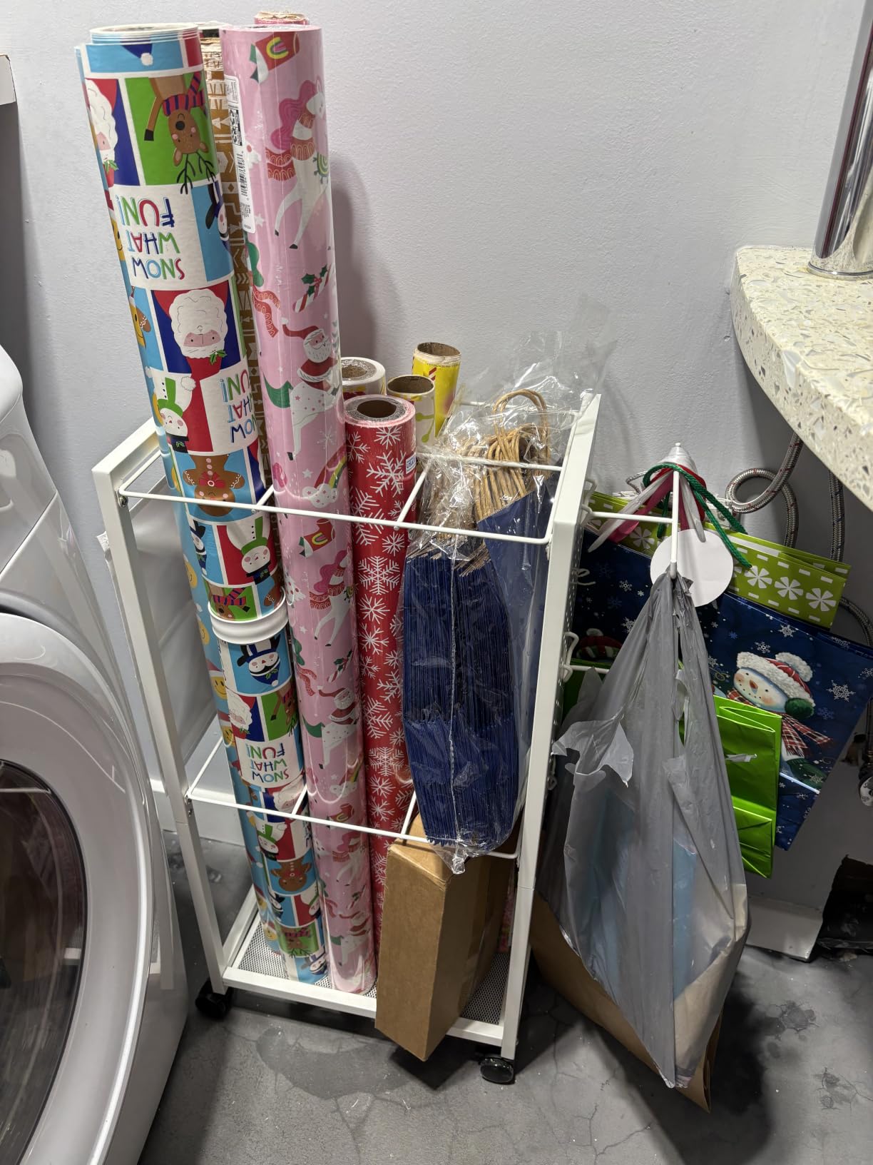 Wrapping Paper Storage Cart Gift Wrapping Ribbon Organizers Storage customer photo 1