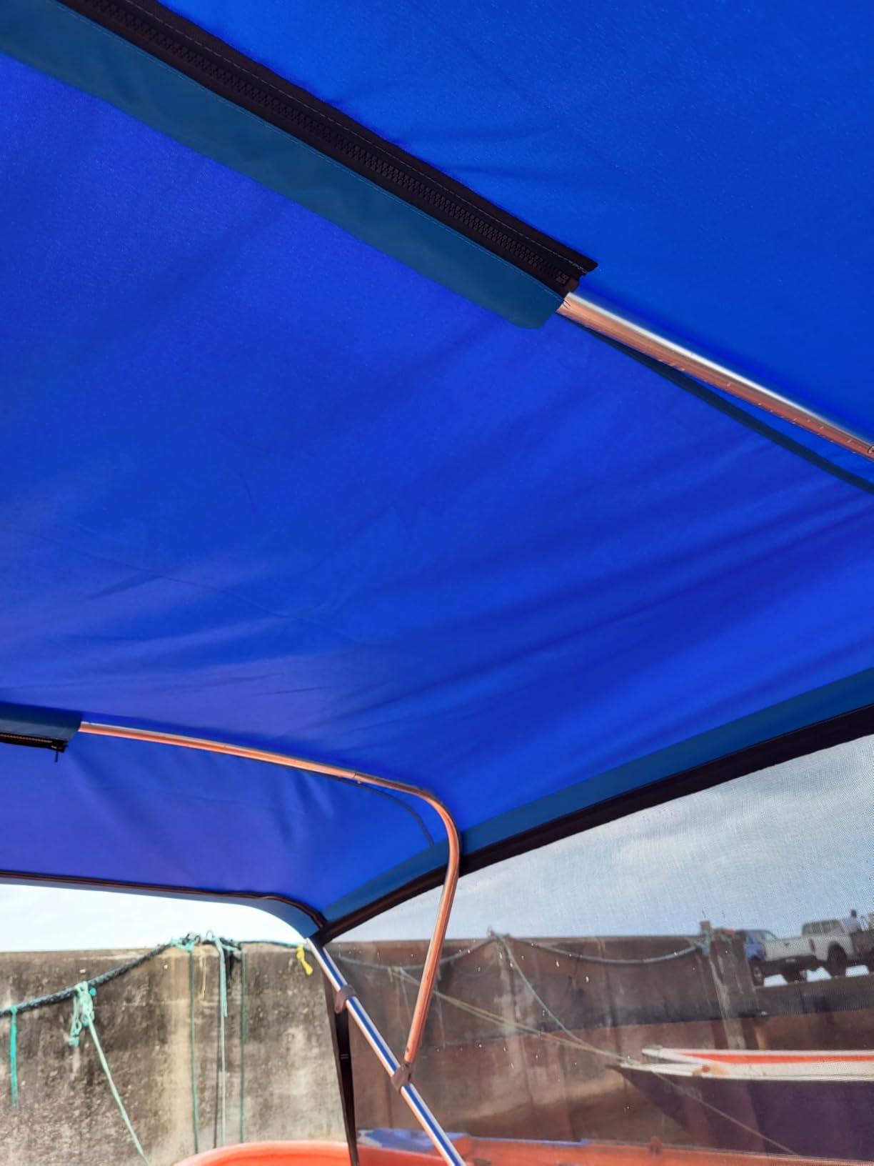 KAKIT Bimini Top for Boats, Metal Base (3 Bow 6'L x 46