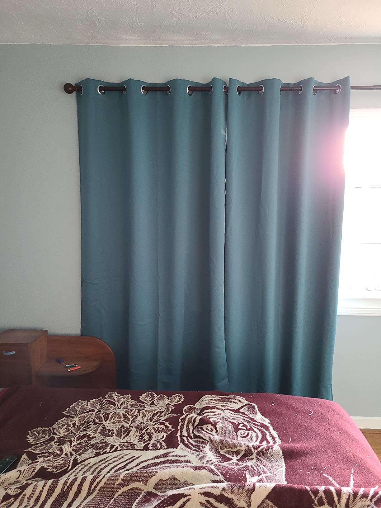 LEMOMO 100% Blackout Curtains 52 x 84 Inches Long Thermal Insulated Baby Pink Curtains with Black Liner Set of 2 Panels for Nursery Room customer photo 2