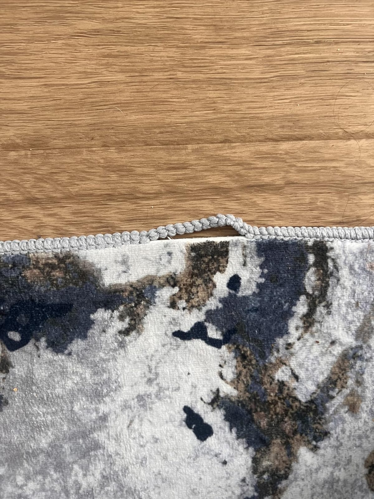 8ft Round Rug for Living Room: Large Round Area Rugs for Dining Room Entryway Bedroom - Soft Non-Slip Circle Carpet - Blue and Gold Modern Abstract Marble customer photo 2