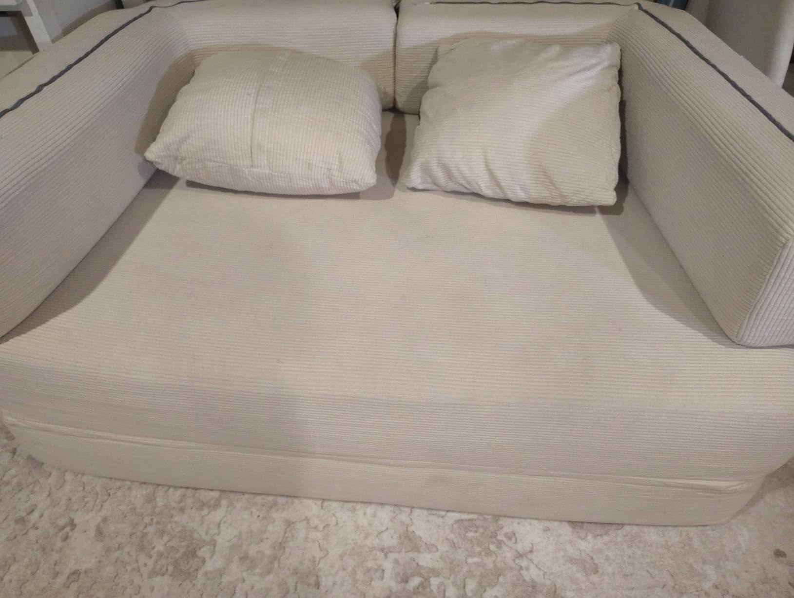 BSHOMGI Convertible Futon Sofa Bed, Boneless Couch for Living Room,Modular Futon Couch with Fixed-Shape Frame Corduroy Loveseat Sleeper Sofas with Pull-Out Couches for Small Space Apartment customer photo 2
