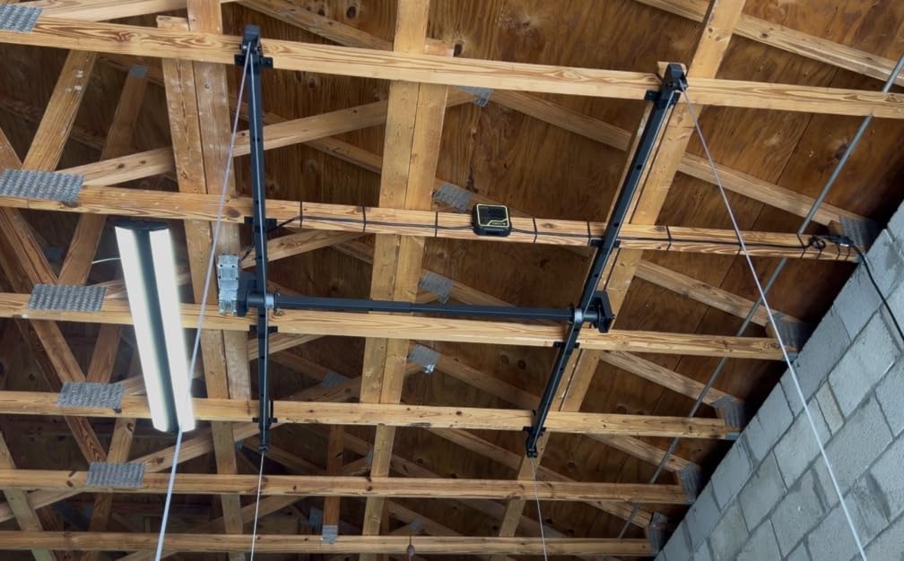 FERO Motorized Overhead Garage Storage Rack with Remote Control, Heavy-Duty Ceiling Mounted Organizer, 4x8 FT Ceiling Storage Lift System, Space-Saving Hanging Garage Shelves, 325 LBS Capacity customer photo 2