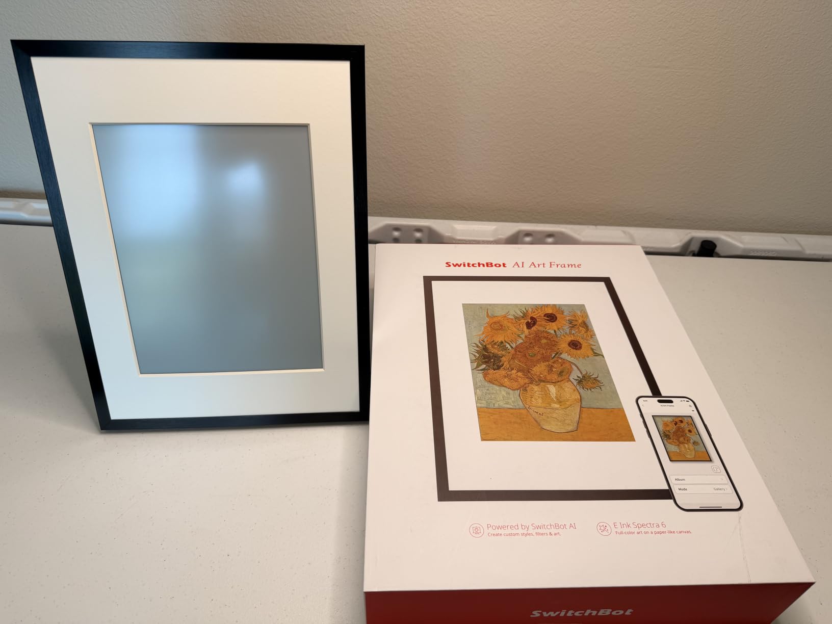 SwitchBot AI Art Frame 13.3'', Electronic Ink Picture Frame, Wireless Digital Photo Frame, Long Battery Life, Alexa Compatible, Wall Decoration, Home Décor, AI-Generated Art, Gift for Art Lovers customer photo 1