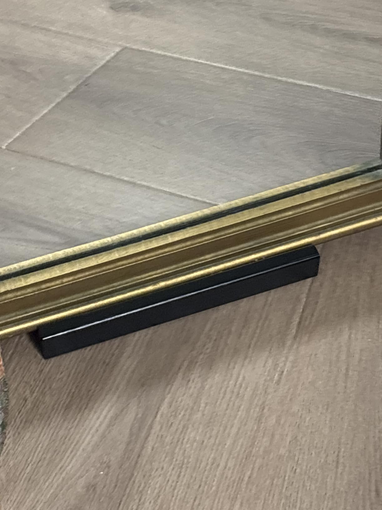 Solid Wood Floor Mirror Stand 10 x 2.6 x 1.6 inches with Enlarged Non-Slip Pads for Ultimate Stability and Secure Support, Ideal Holder for Full Length Mirrors in Bedroom(Brown) customer photo 1