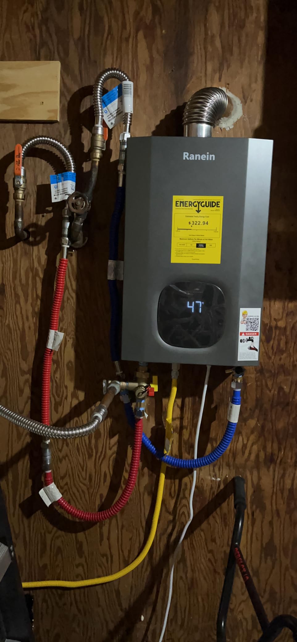 Ranein Natural Gas Tankless Water Heater, 8.5 GPM, 190,000 BTU, Indoor customer photo 1