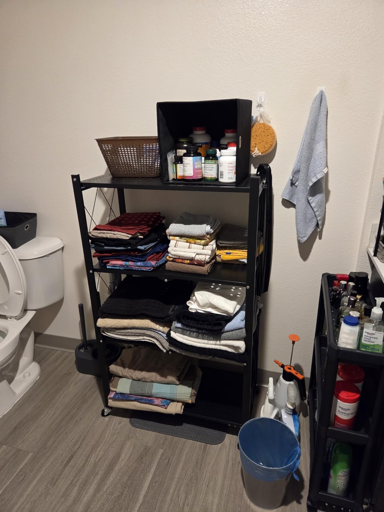 Our Modern Space 4-Tier Foldable Storage Shelf with Wheels | Metal Rack Collapsible Shelving Display | Rolling Cart for Books Kitchen Storage Shelves | Pantry & Closet Organizer | Office Room Decor customer photo 2