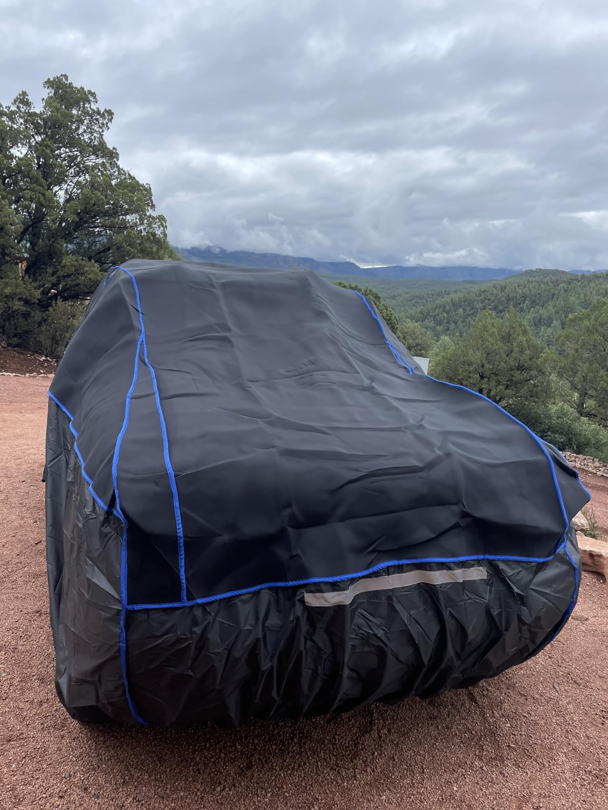 JOYTUTUS Hail Protector Car Cover for SUV (192-201 inch), Thick 5mm EVA Padded Anti-Hail Cover, Waterproof All Weather Hail Protection Car Cover customer photo 1