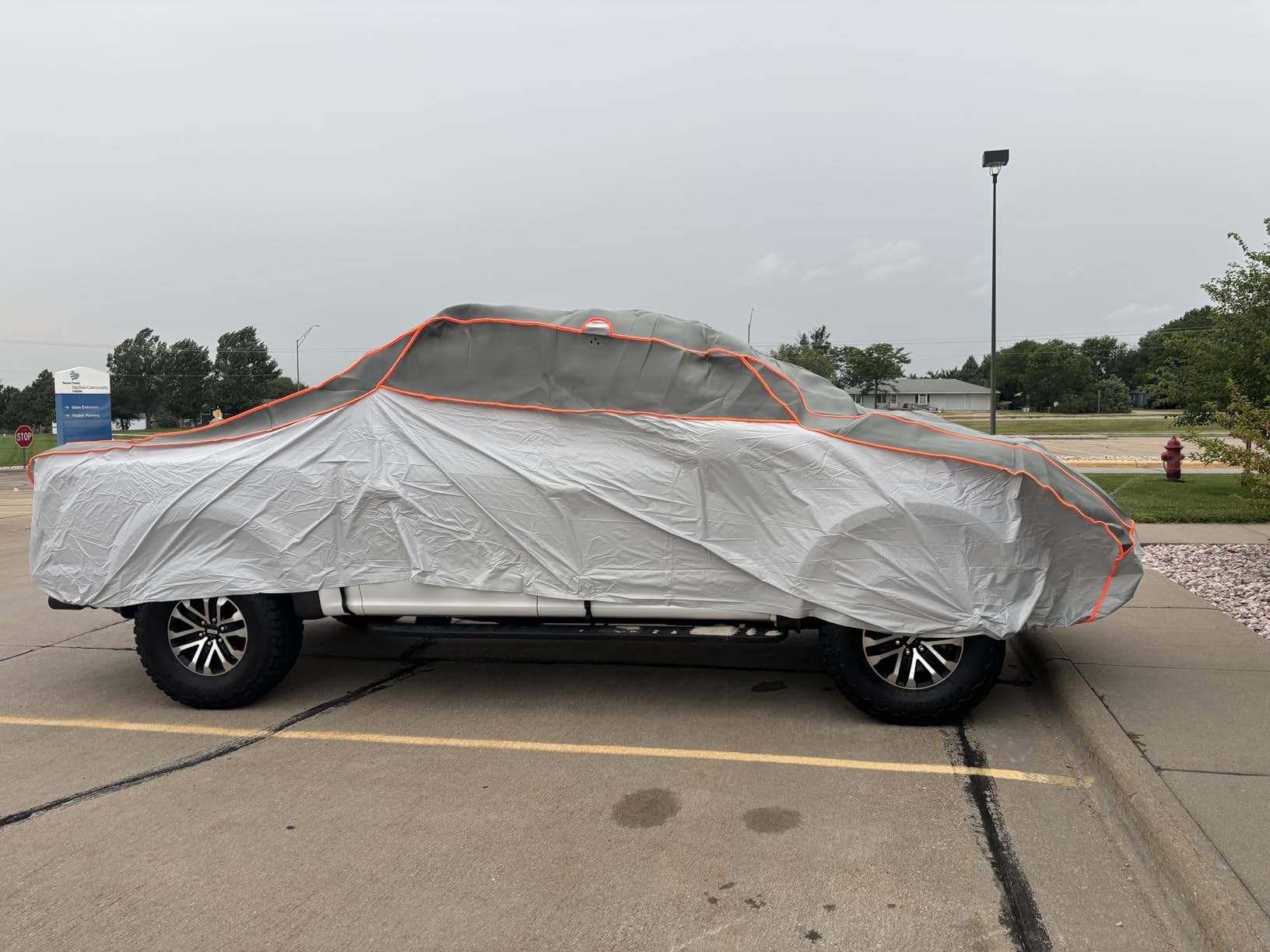 Specialized Hail Protector Car Cover for SUV Length Up to 191 Inch | Multi-Layered Car Hail Blankets Protector Cover with 5mm Thick High Density EVA Cushioning Foam Pad and Reflective Stripes customer photo 2