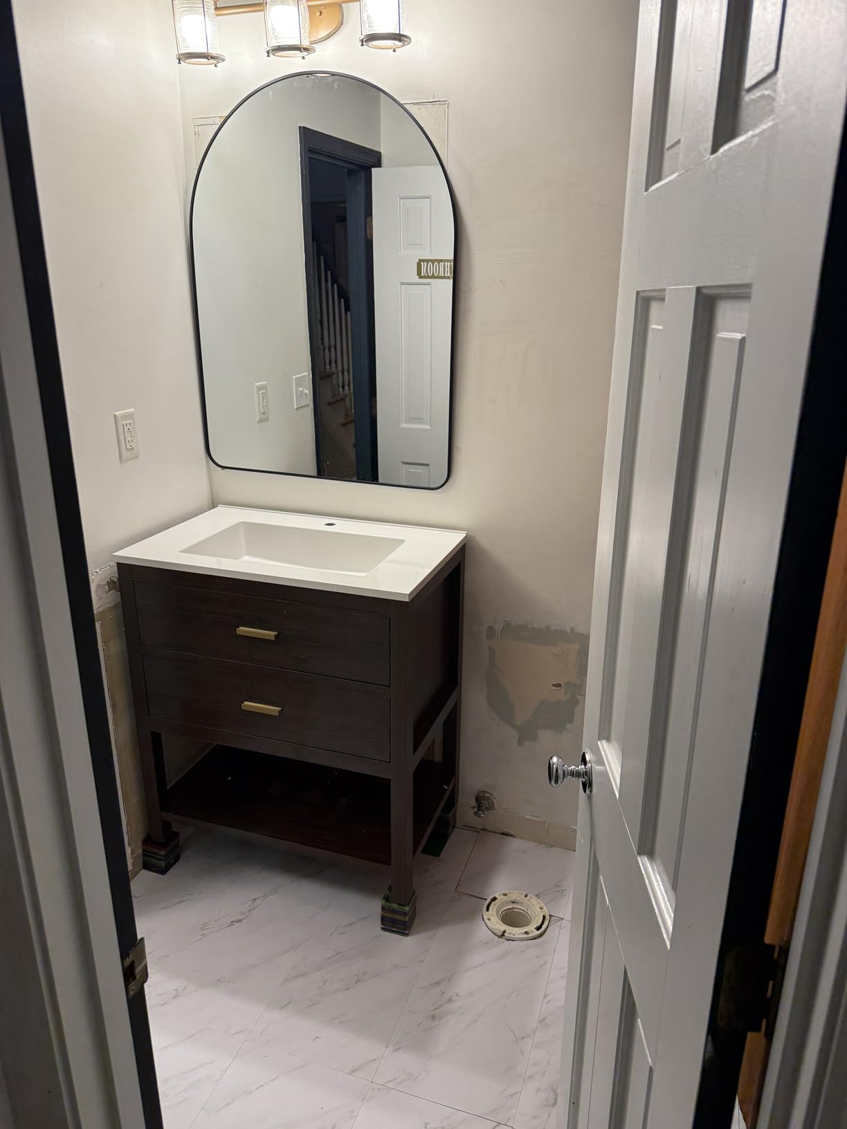 30 Inch Bathroom Vanity with Sink, Rustic Brown customer photo 2