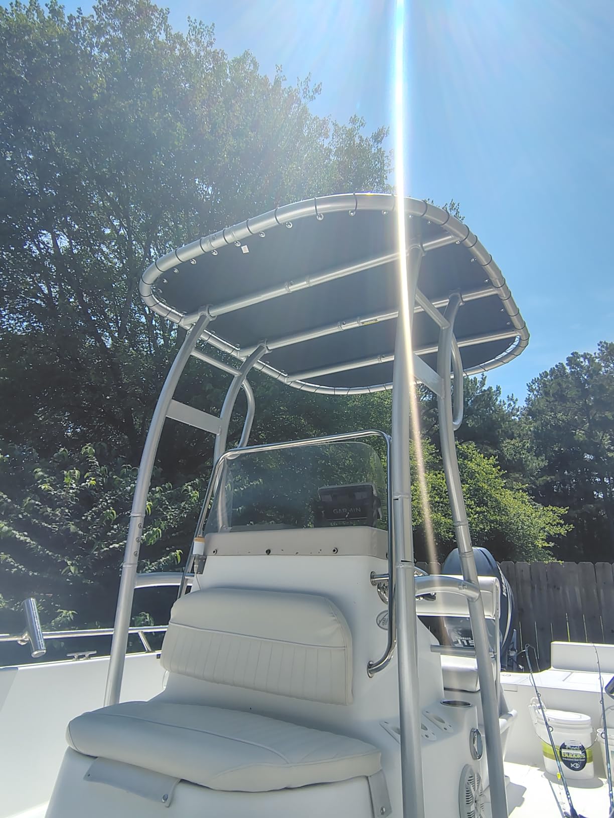 Krypt Pro X2 T Top – Professional‑Grade Offshore Tower for Center Console Boats, Heavy‑Duty 6063 Aluminum, Marine Bimini Trailerable Canopy, Folding, Universal Fit up to 48
