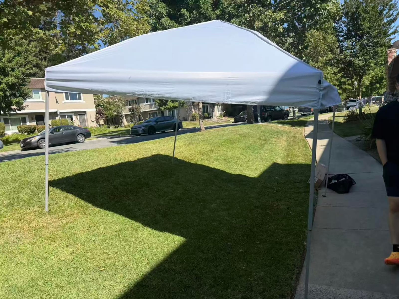 SANWAY 10x10 Pop Up Canopy Tent, One Push One Person Setup, Silver White customer photo 2