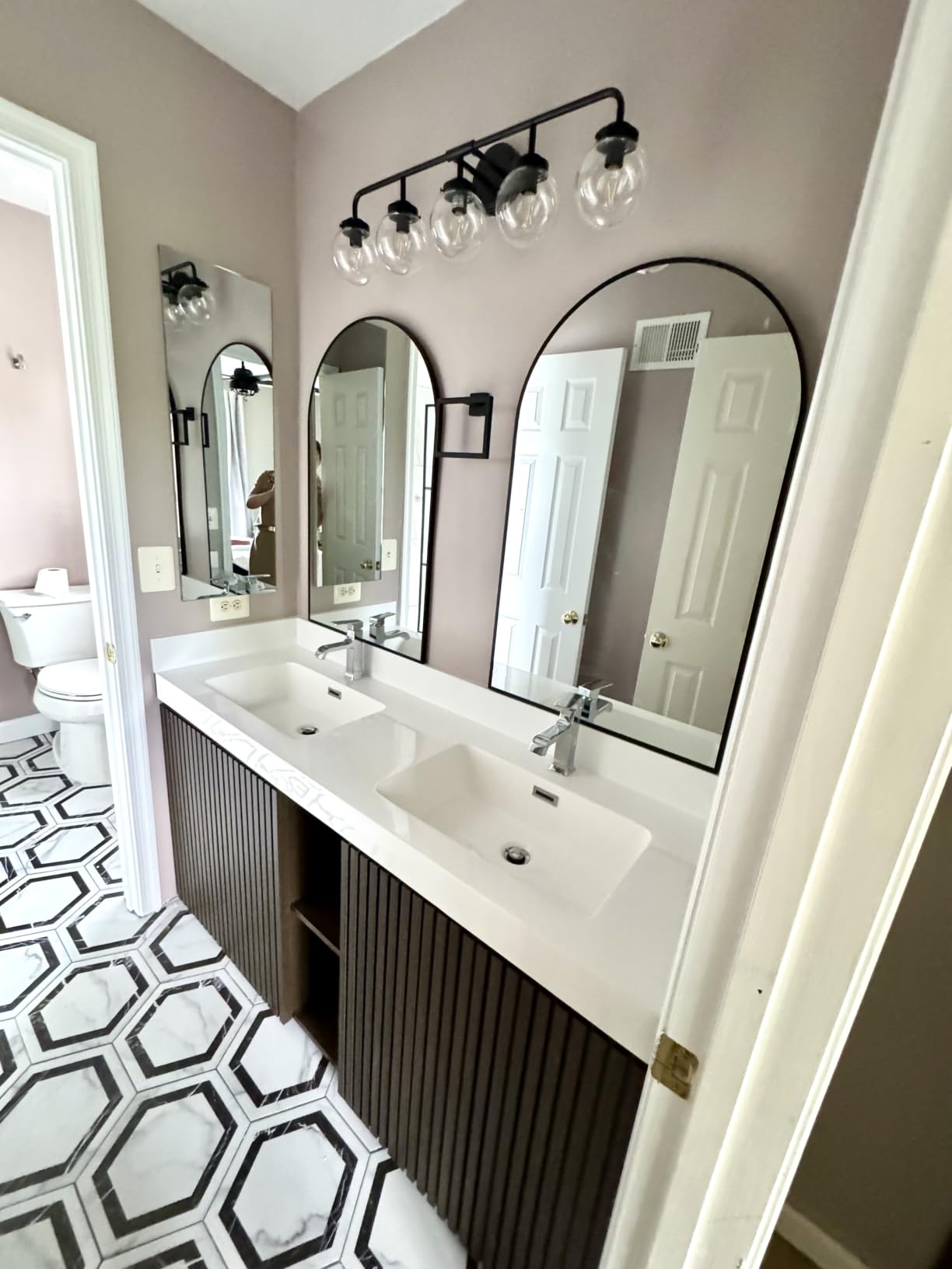 72 Inch Bathroom Vanity with Double Sink, Smoked Oak Brown customer photo 1