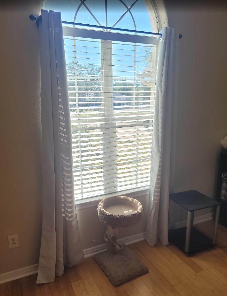 HOMEDEMO Arch Window Shade Blackout No Drill White36 X 72