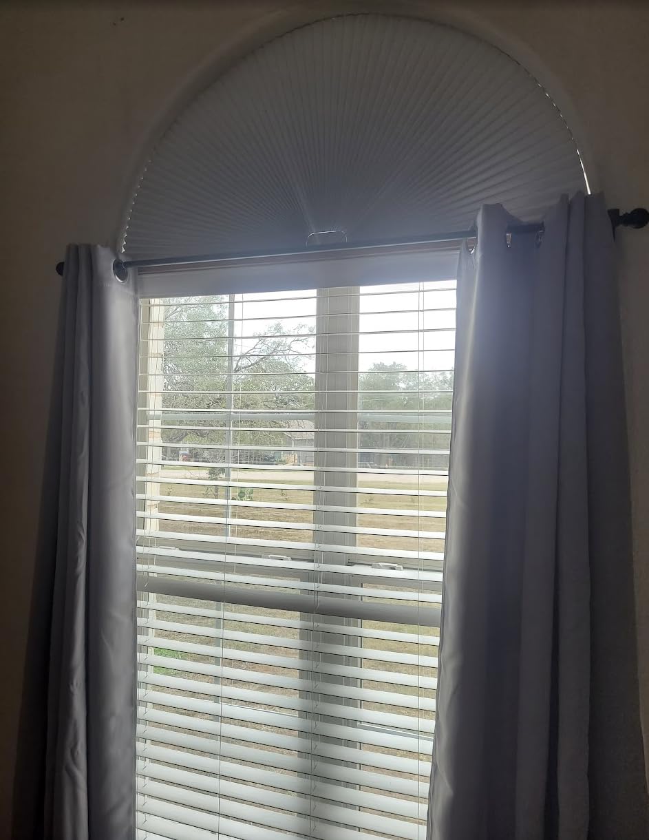 HOMEDEMO Arch Window Shade Blackout No Drill White36 X 72