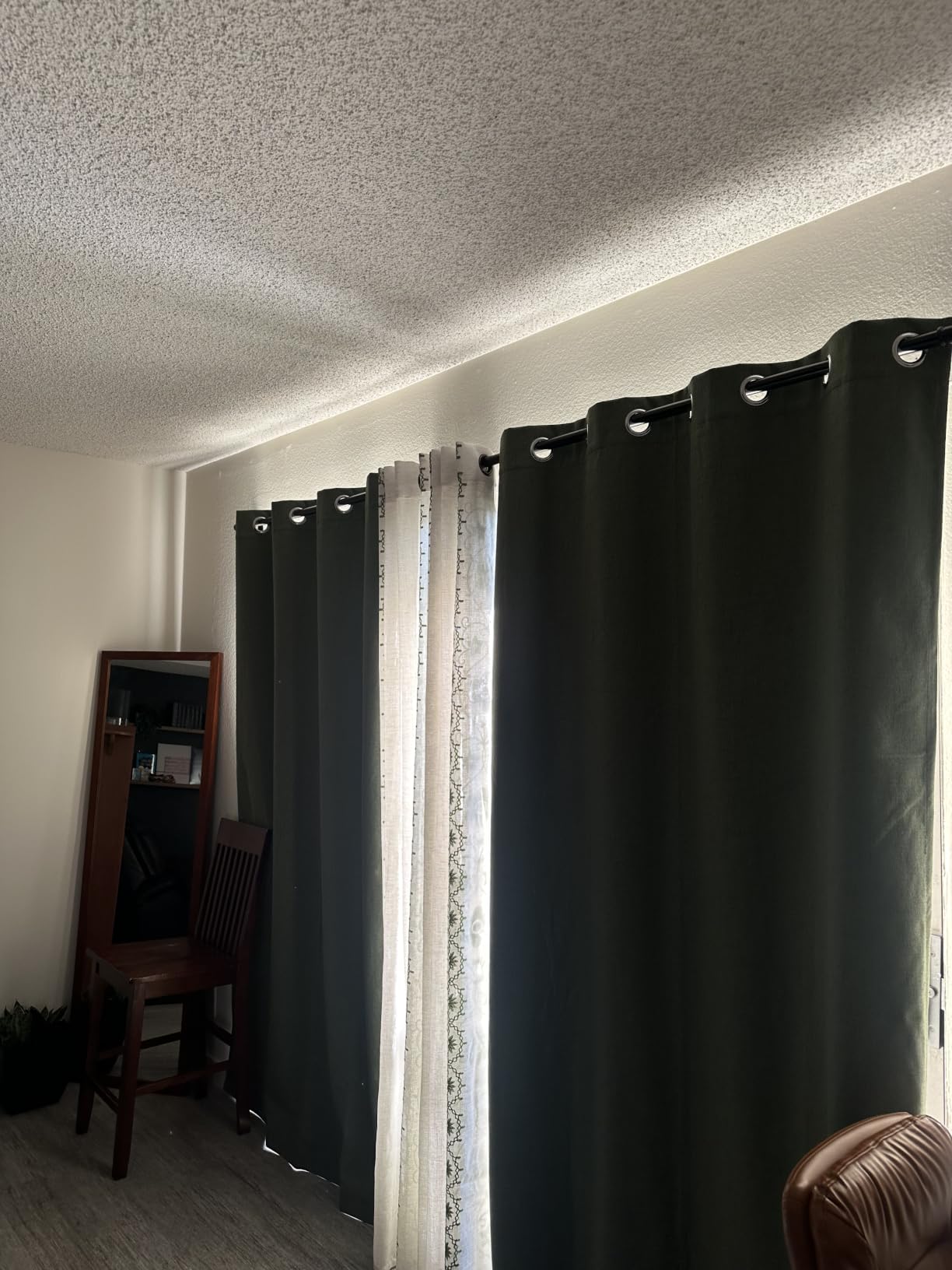 MIULEE Extra Wide 100% Blackout Linen Curtains for Bedroom 100x84 Beige customer photo 1