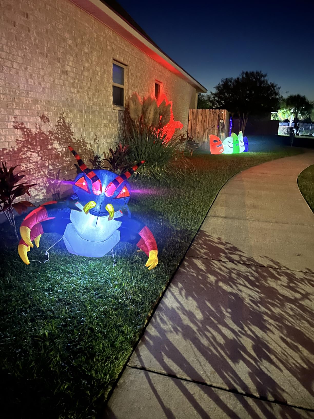 DomKom 12 FT Halloween Inflatables Outdoor Decorations, Giant Skeleton Wizard Blow up with Broom & Pumpkin, Built-in LED Lights for Yard, Lawn, Garden, Party Decor customer photo 1