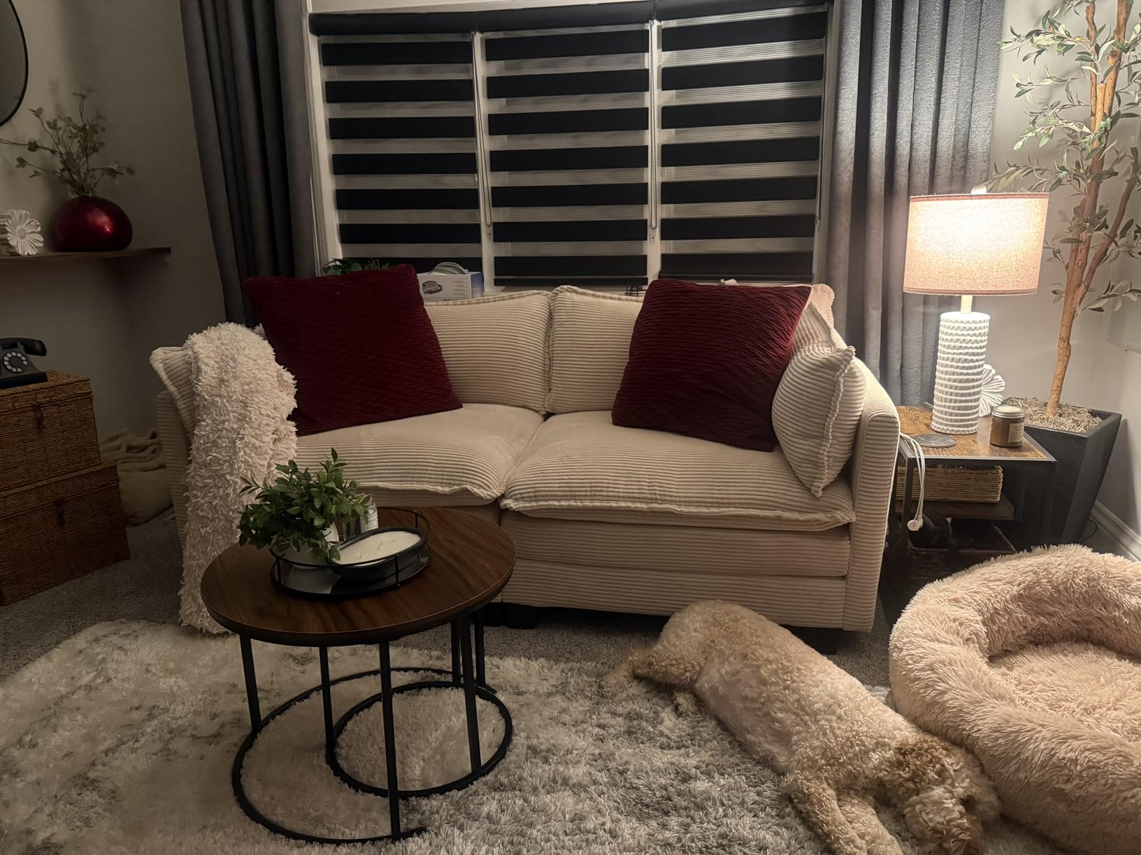 ROWHY 112'' Modular Sectional Cloud Couch with Movable Ottoman, 4 Seat Modern Chenille Sofa, Deep Seat L Shaped Couch for Living Room Bedroom Apartment, Grey customer photo 1