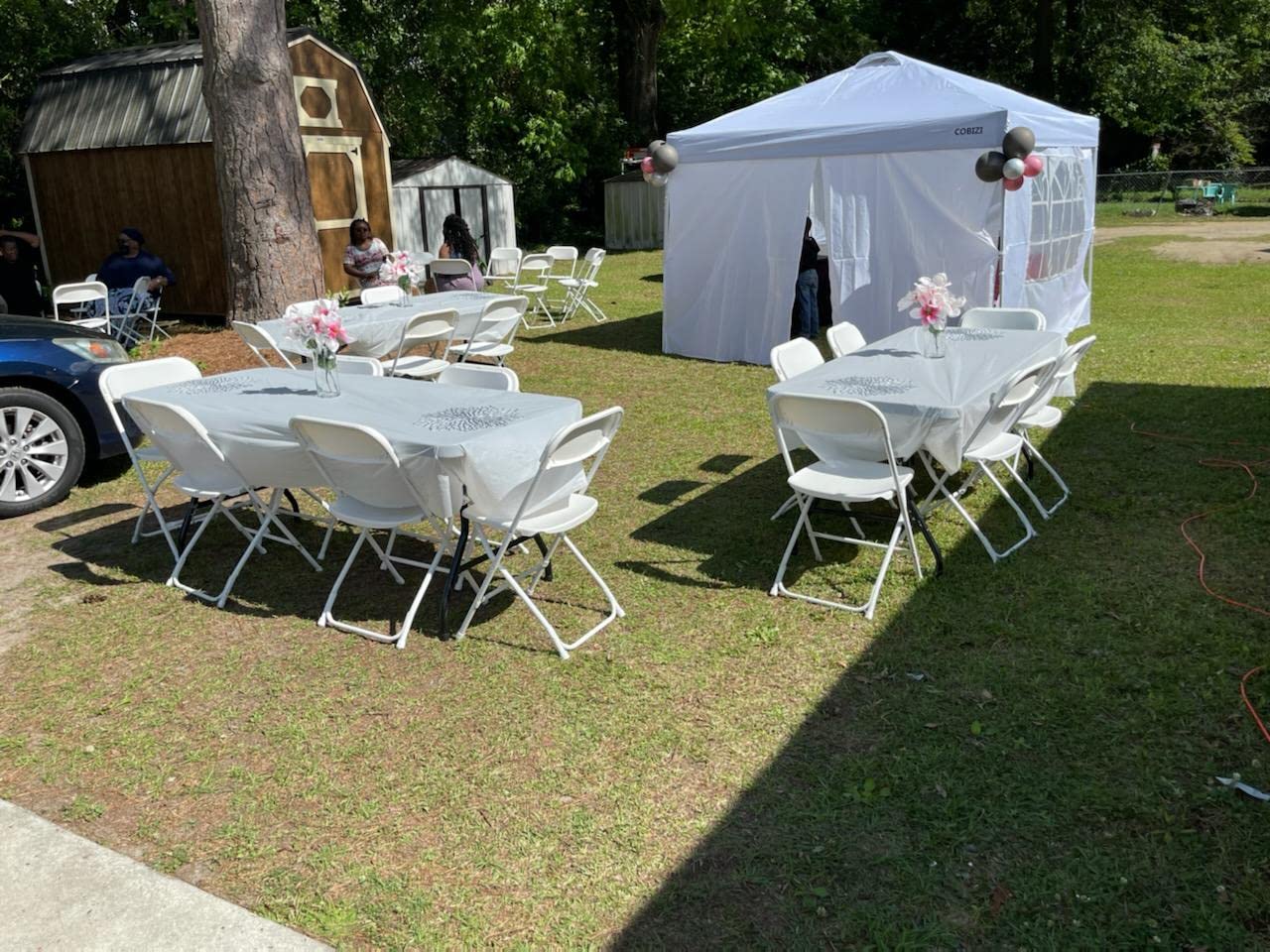 COBIZI 20x30 FT Party Tent Heavy Duty, Large Outdoor Event Tents for Parties with 8 Sidewalls & Built-in Sandbags,Waterproof Wedding Canopy Tent Gazebo Commercial Tents for Carport,Patio,White customer photo 2