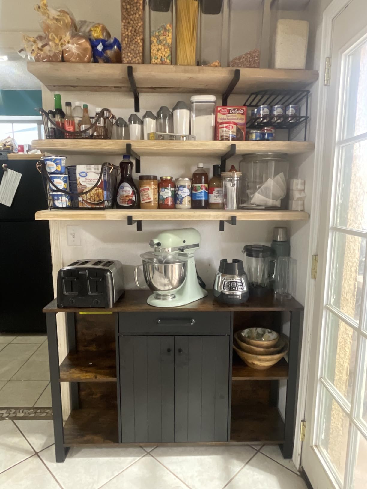 VASAGLE Buffet Cabinet, Sideboard, 4 Doors, 55.1 x 15.8 x 31.5 Inches customer photo 2