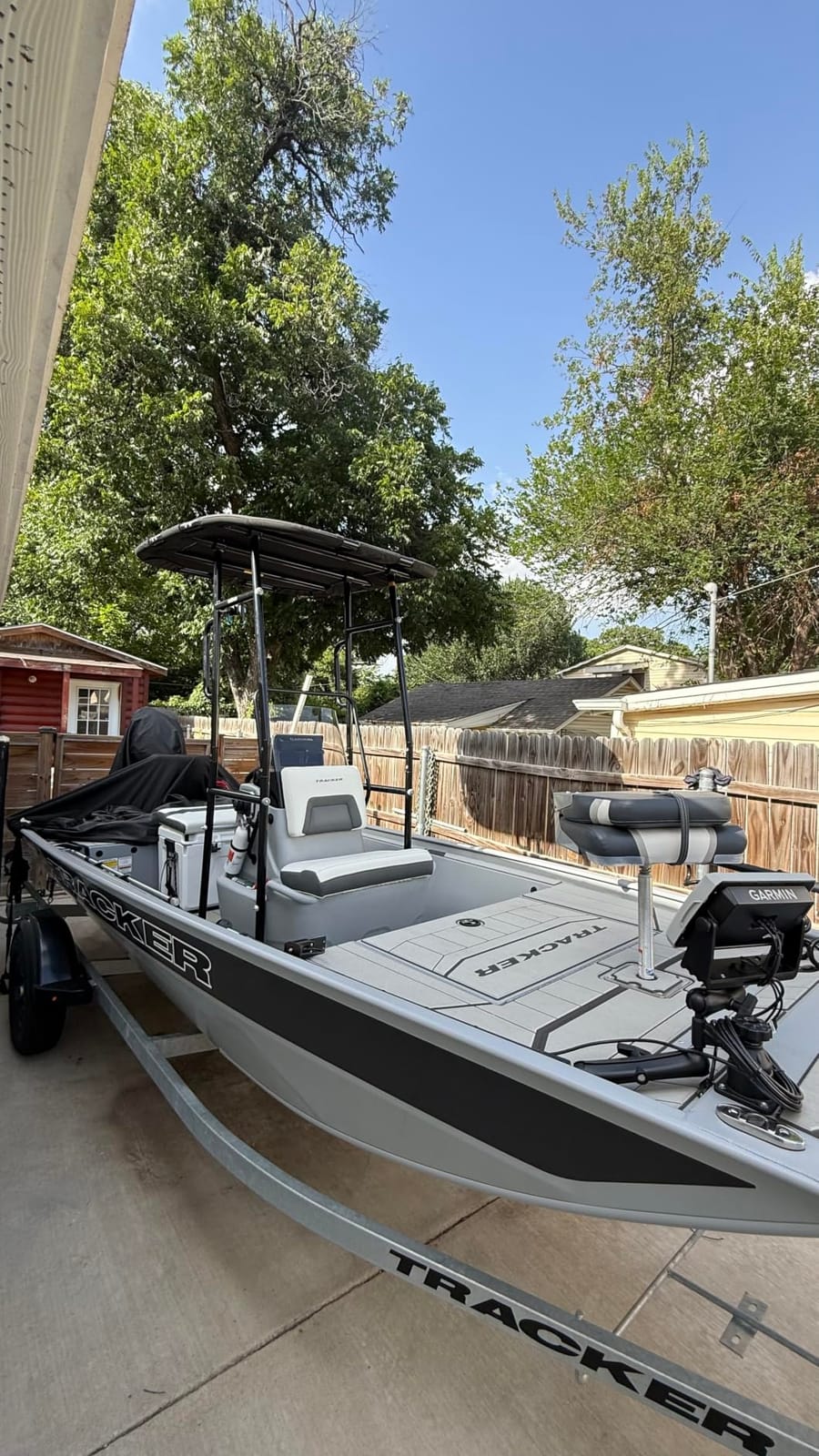 lawai'a Dolphin Pro Boat T-Top, Foldable Aluminum Fishing Tower for Center Console Up to 43 in Wide. Silver/Black/White Frame with Black Acrylic Canopy customer photo 2