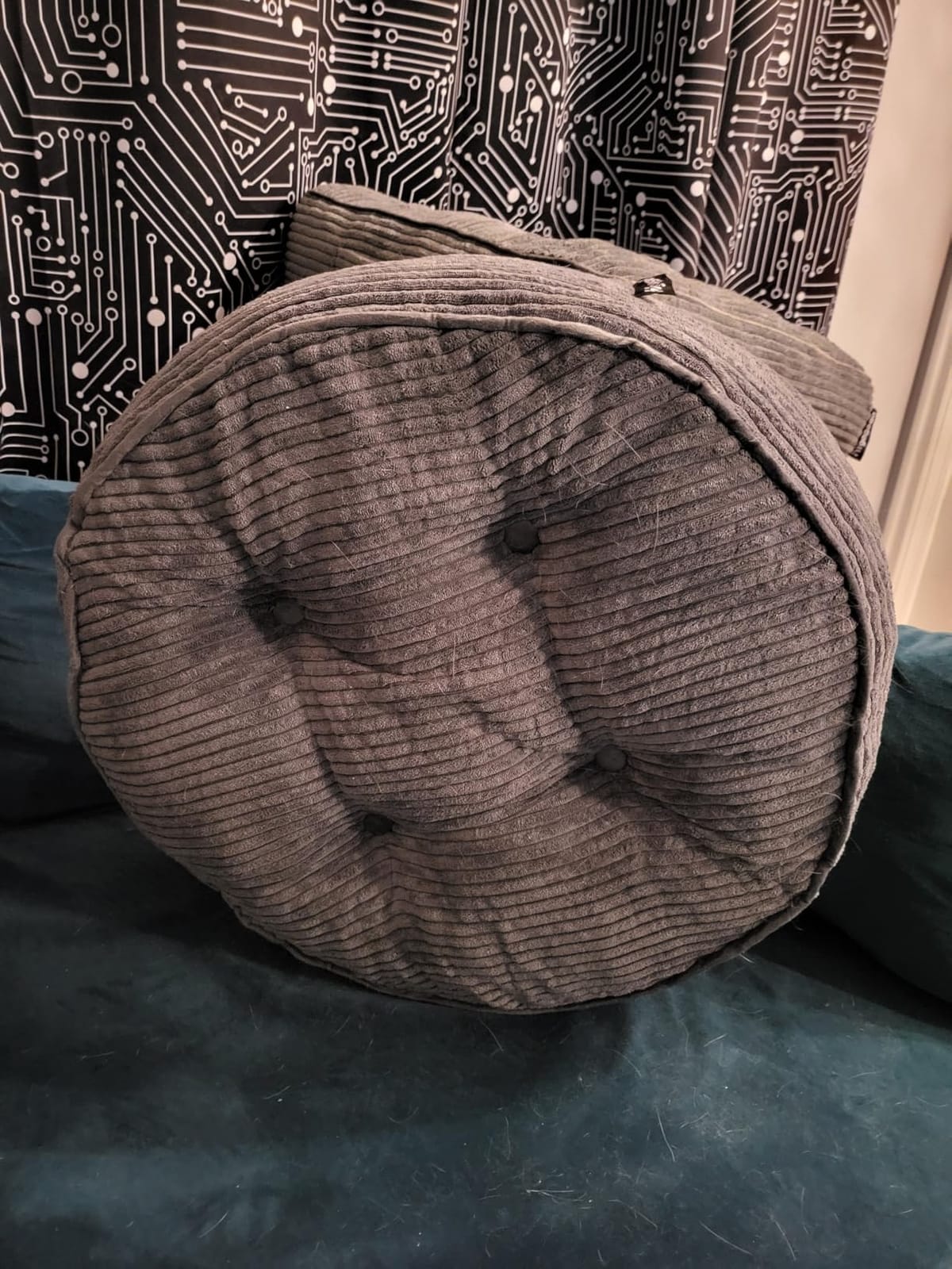 HIGOGOGO Floor Pillow Cushion for Adults, Meditation Cushion Pillow, Large Square Floor Sitting, Tufted Corduroy Cover, for Tatami Living Room or Yoga, Dark Grey customer photo 1