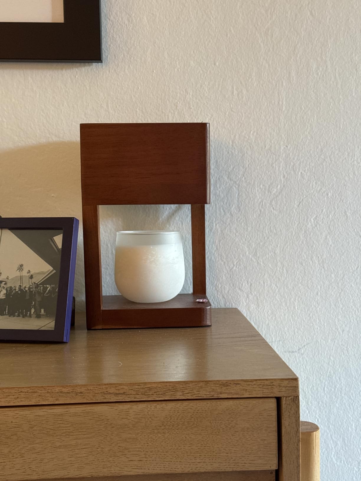 Modern Candle Warmer Lamp with Timer, Dimmable Candle Lamp Warmer, Mothers Day Birthday Gifts for Women Men, Black Candle Warmer, Adjustable Candle Light Warmer, Cozy Living Room Bedroom Home Decor customer photo 1