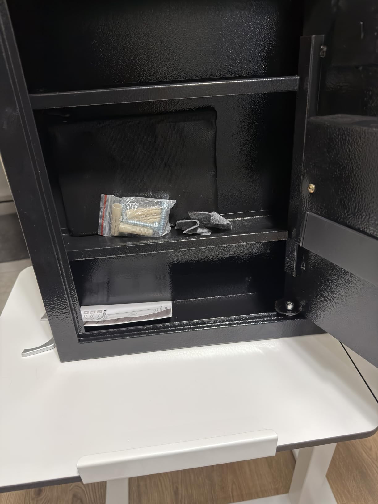 43.3'' Tall In Wall Safes Between the Studs Fireproof, Heavy Duty Fire Wall Rifle Safe with Digital Keypad Key, Fireproof Bag and Removable Shelf, Anti-Theft Fire proof Wall Safes for Home Valuables customer photo 1
