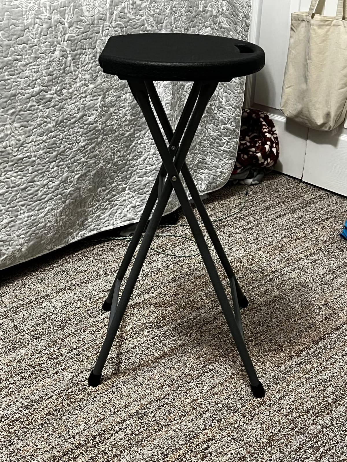 GYMAX Folding Stool, 28in Barstool with Handle 550lbs Free Assembly customer photo 2