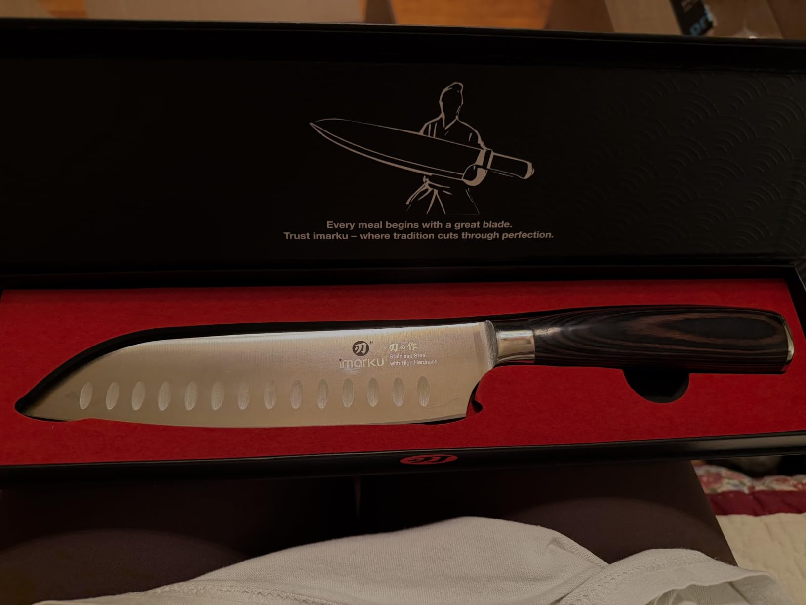 imarku Santoku Knife 5 Inch, Ultra Sharp Chef Knife with Pakkawood Handle customer photo 1