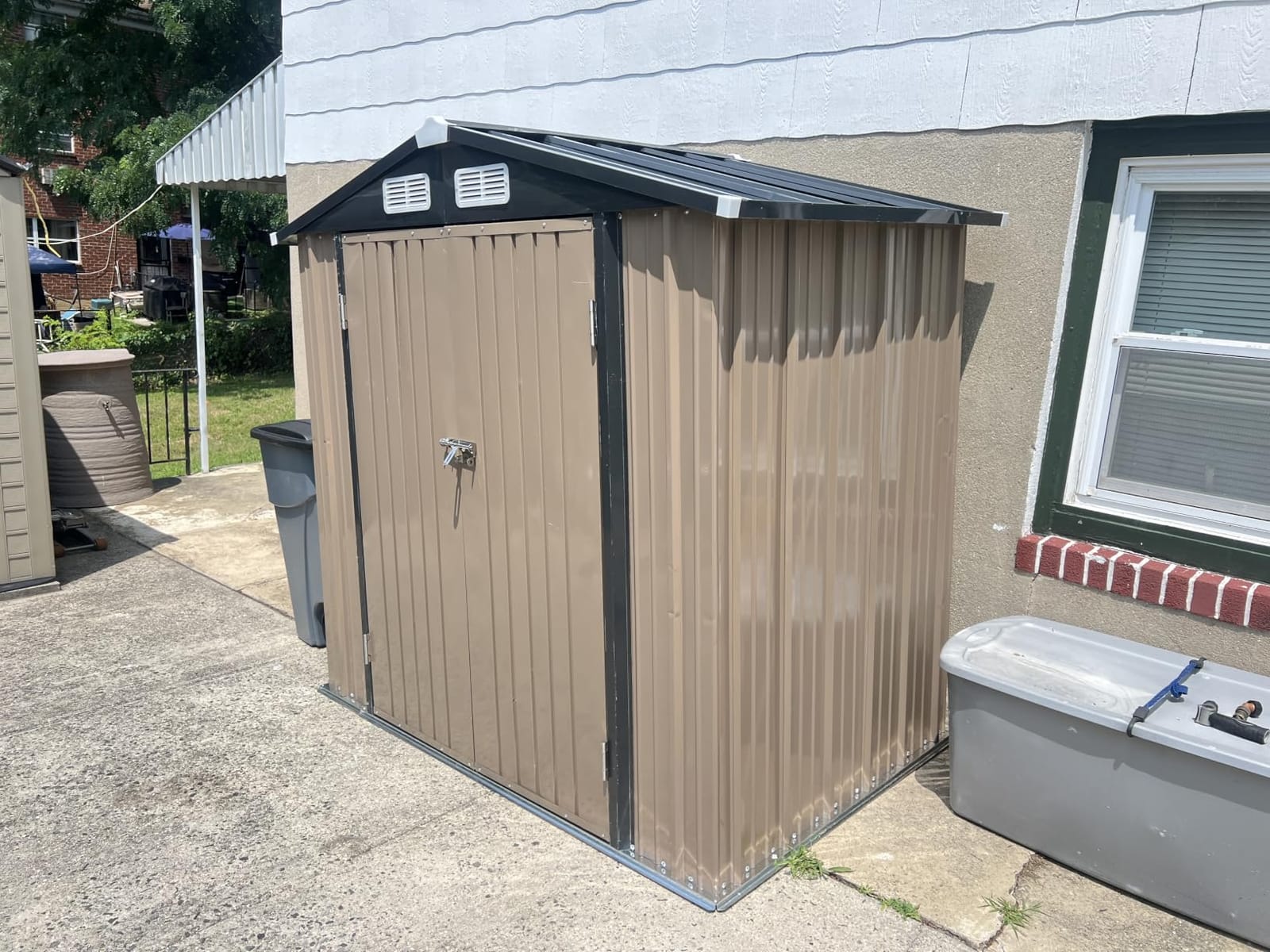 Aoxun 10x12 FT Outdoor Storage Shed with Lockable Double Doors, Black customer photo 1