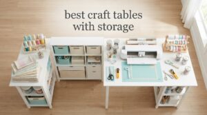 best craft tables with storage