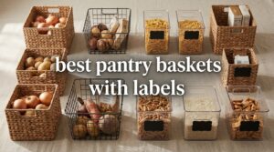best pantry baskets with labels