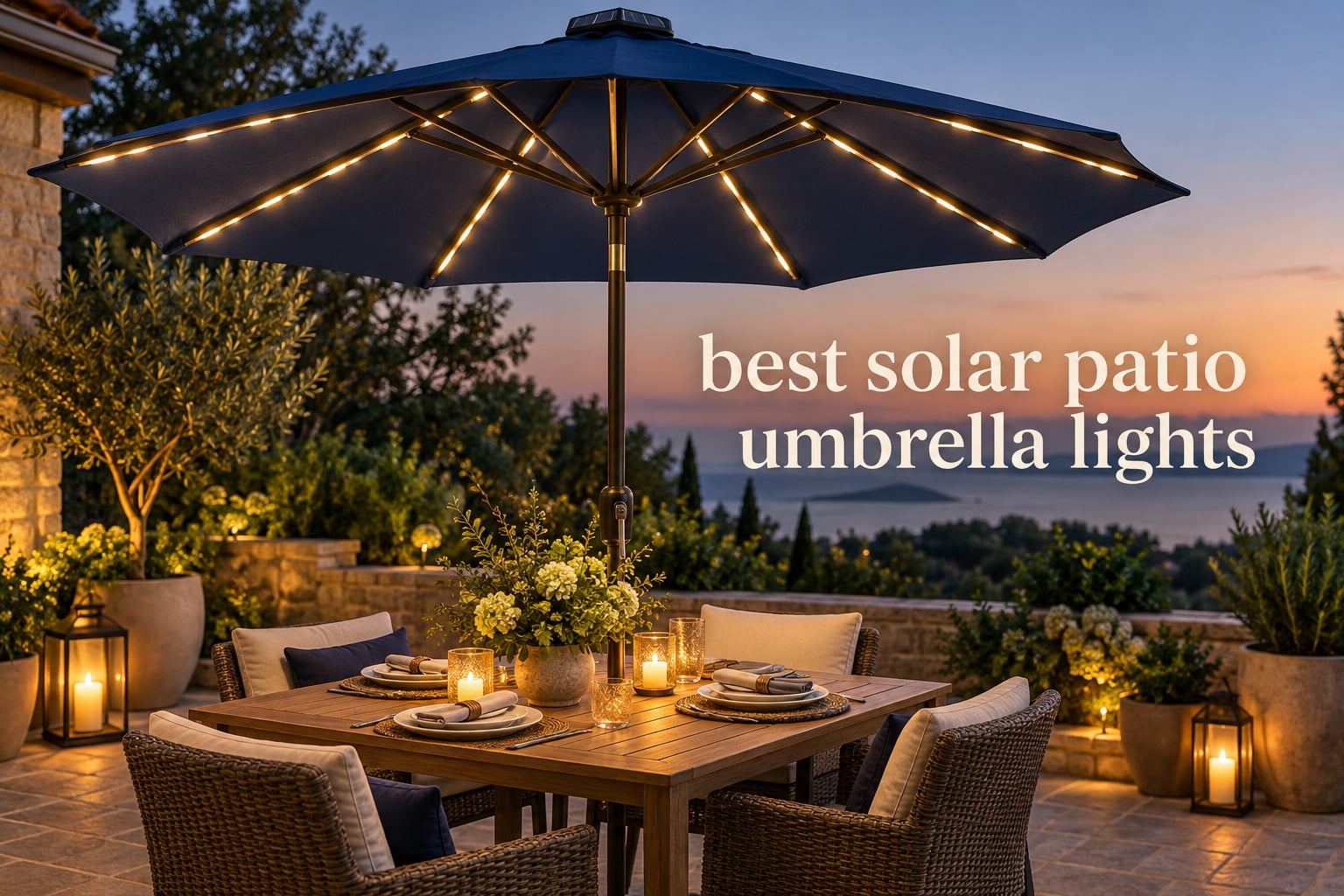 best solar patio umbrella lights