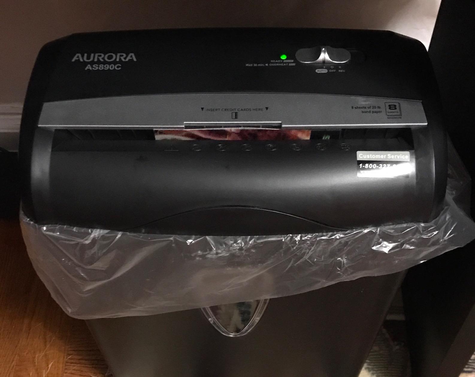 Aurora AS890C 8-Sheet Cross-Cut Paper/Credit Card Shredder with Basket customer photo 1