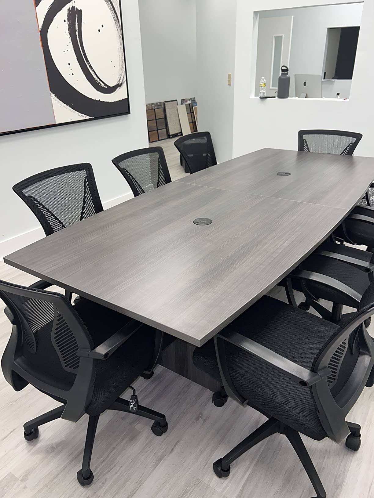 Bush Business Furniture 42-inch Round Conference Table with Wood Base, Circular Meeting Room Desk for 4 Users, Mocha Cherry customer photo 2