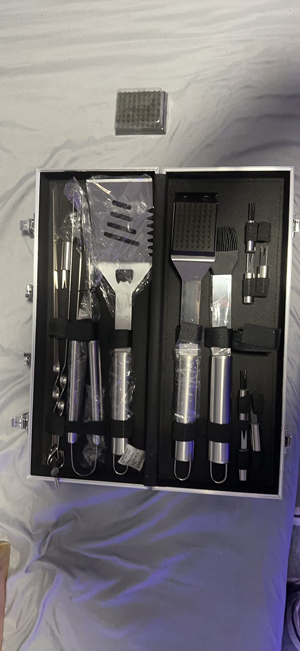 Home-Complete Stainless Steel BBQ Grill Accessories Set, 16-Piece-Set customer photo 2