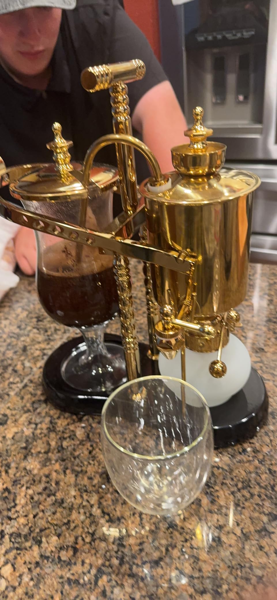 Diguo Belgian/Belgium Luxury Royal Family Balance Syphon Coffee Maker, Siphon Brewer, Elegant Design Retro-Style (Polished Rose Gold) customer photo 2
