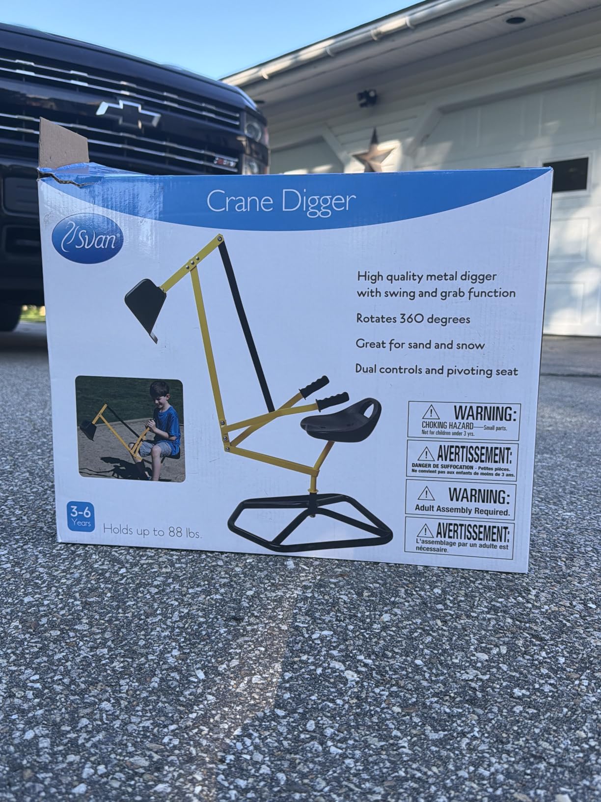 Crane Digger Toy, Ride On w Safer Stabilizing Base- Kid Outdoor Excavator customer photo 2