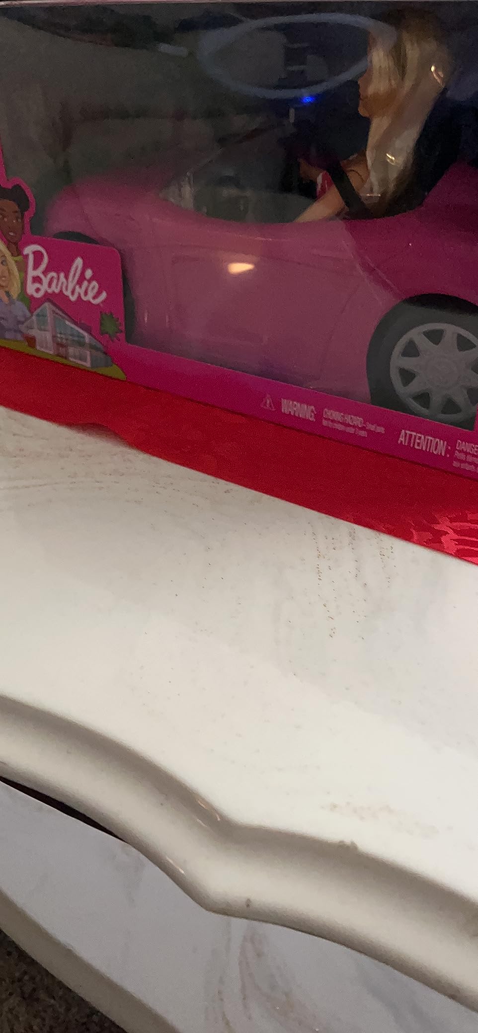 Barbie Playset with Sparkly Pink 2-Seater Toy Convertible Car Featuring Glam Details & Fashion Doll in Sundress & Sunglasses (Amazon Exclusive) customer photo 1