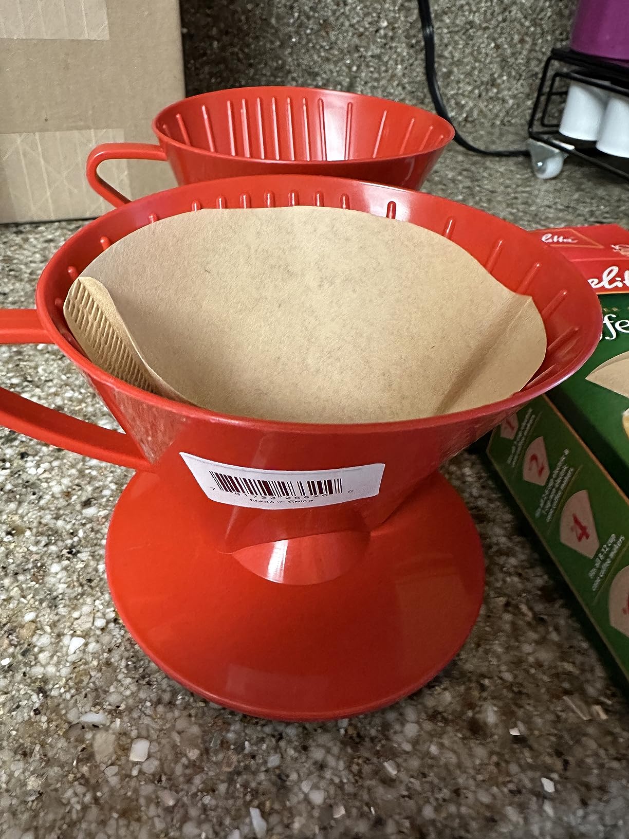 Fino Pour-Over Coffee Brewing Filter Cone, Number 1-Size, Red, Brews 1 to 2-Servings customer photo 1