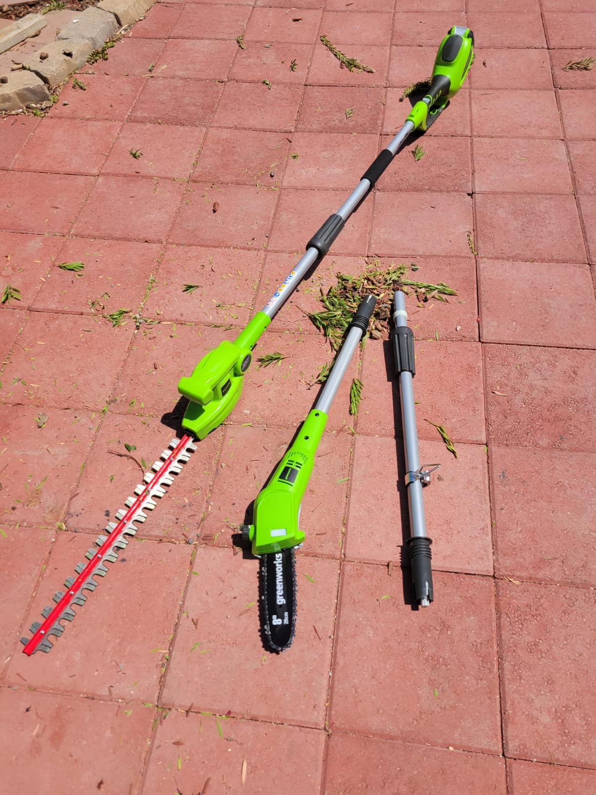 Greenworks 40V 8 in Pole Saw Hedge Trimmer Kit, 2.0 Ah Battery and Charger customer photo 1