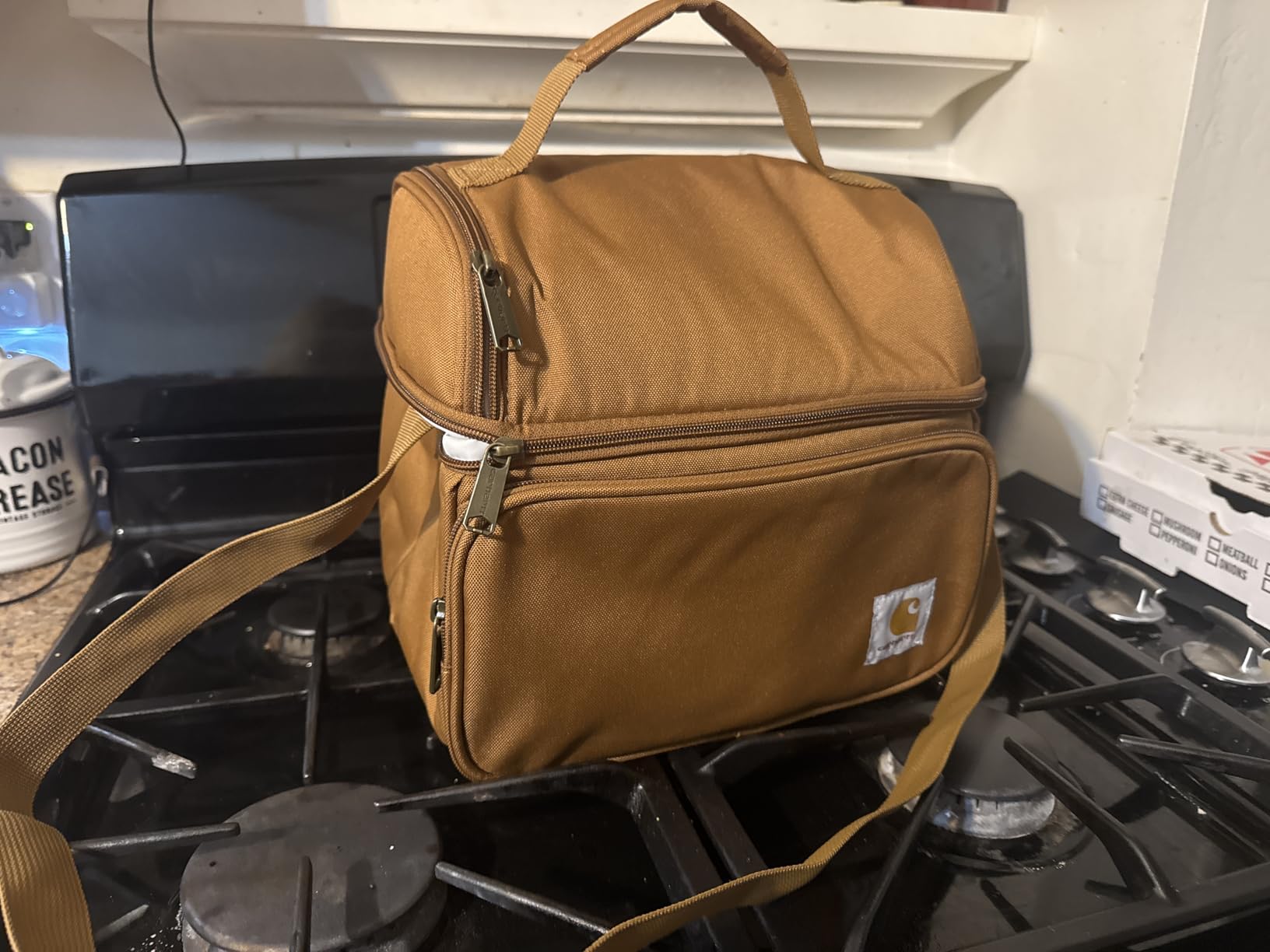 Carhartt Camping Cooler, Worksite Lunch Box, Soft Shell Lunch Bag for Construction Sites, Work and Everyday Use, Brown customer photo 2