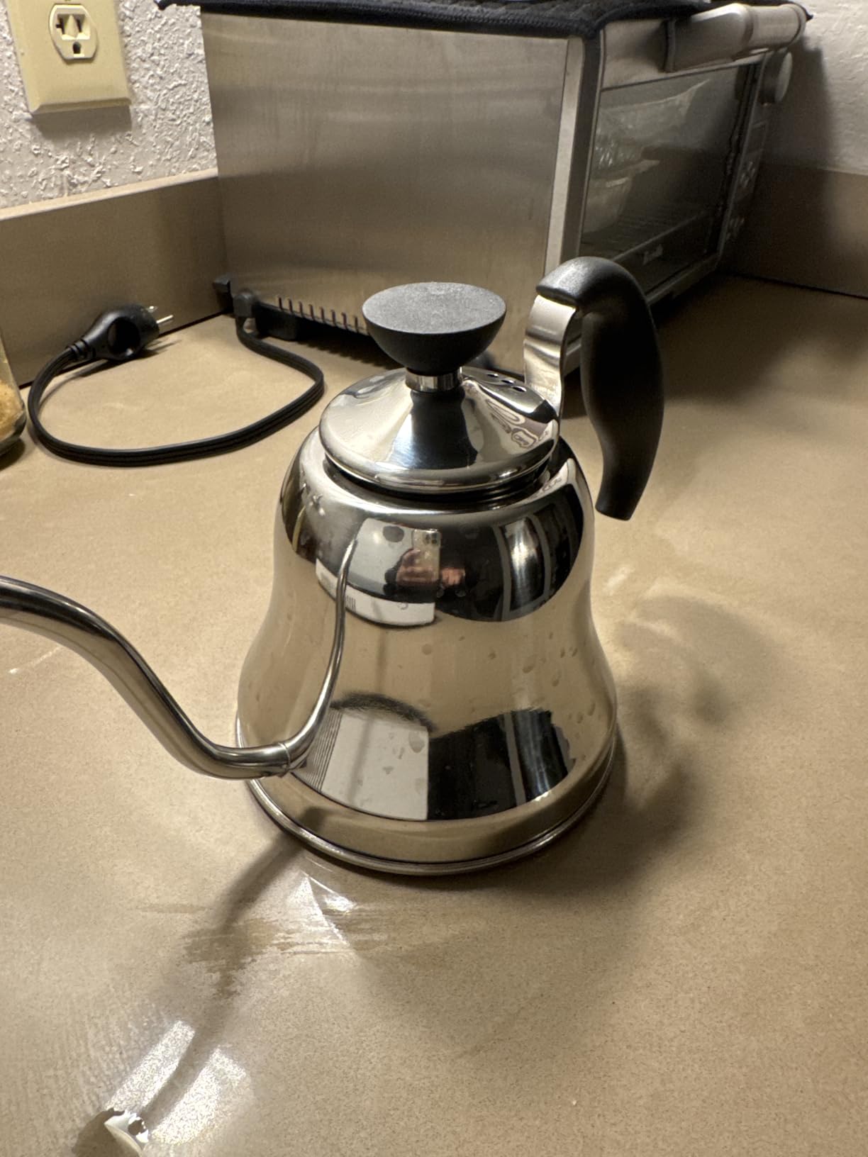 Tea Kettle for Stovetop, Gooseneck Pour Over, Flow Control, 28oz, Silver customer photo 1