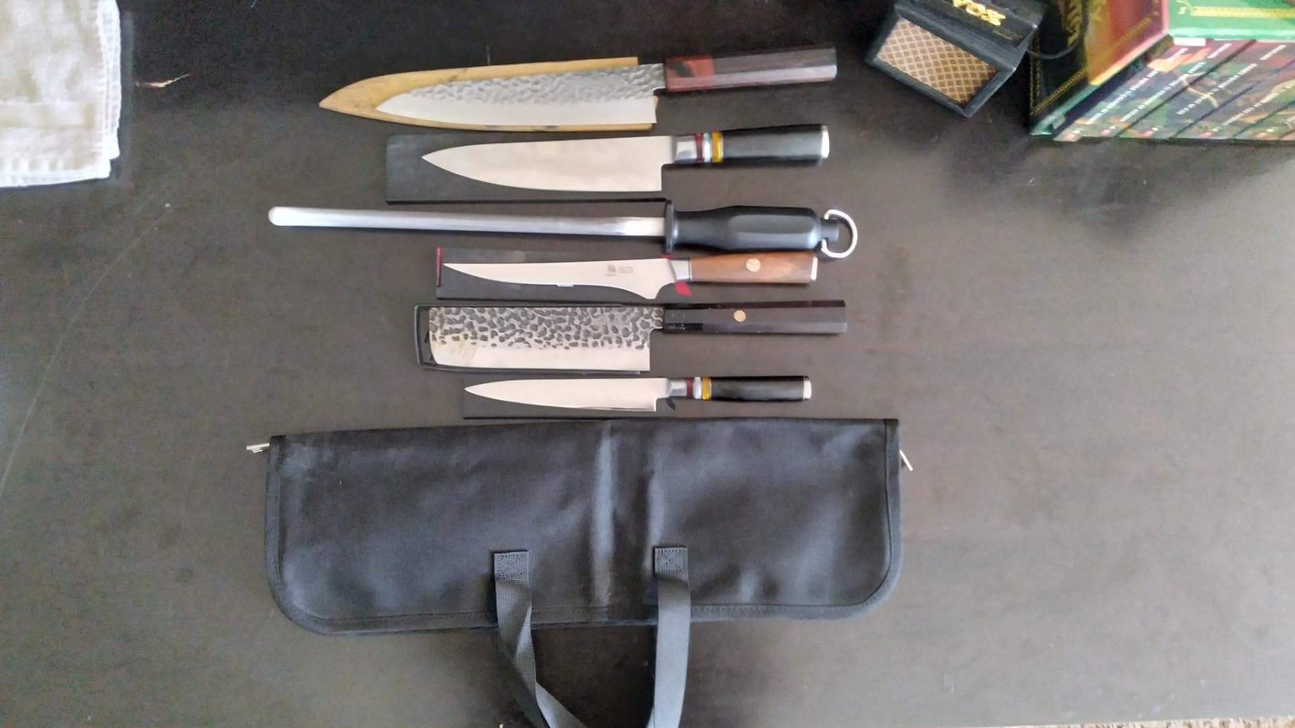 4 Slots Chefs Knife Roll Bag Cutlery Storage Case Men Army Green customer photo 2