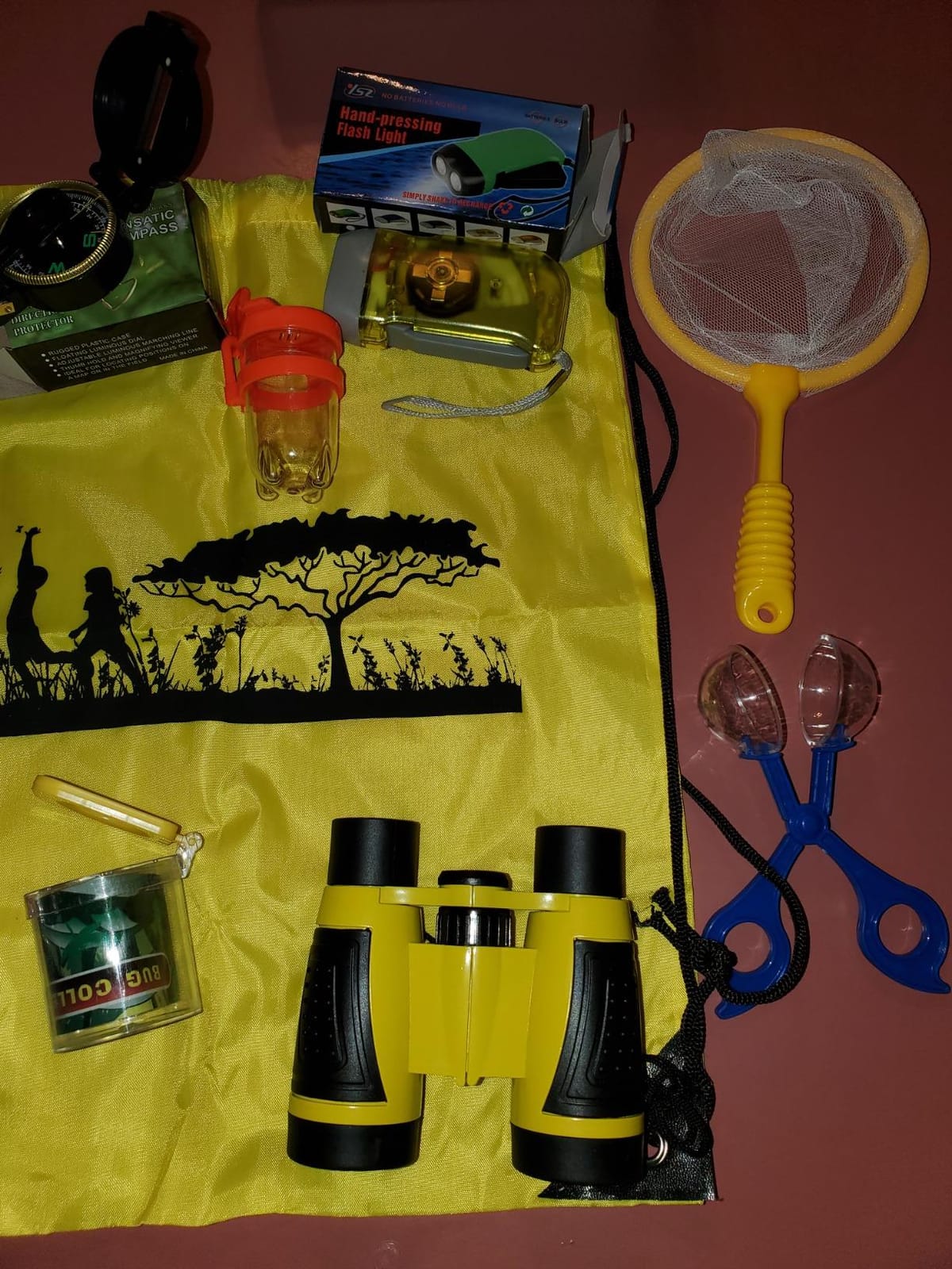 24 Pcs Kids Explorer Kit & Bug Catcher Kit for Kids, Outdoor Toys Adventure Camping Kit with Drawstring Bag, Binoculars, Compass, Butterfly Net, Educational Nature Exploration Toys Gift for Boys Girls customer photo 1